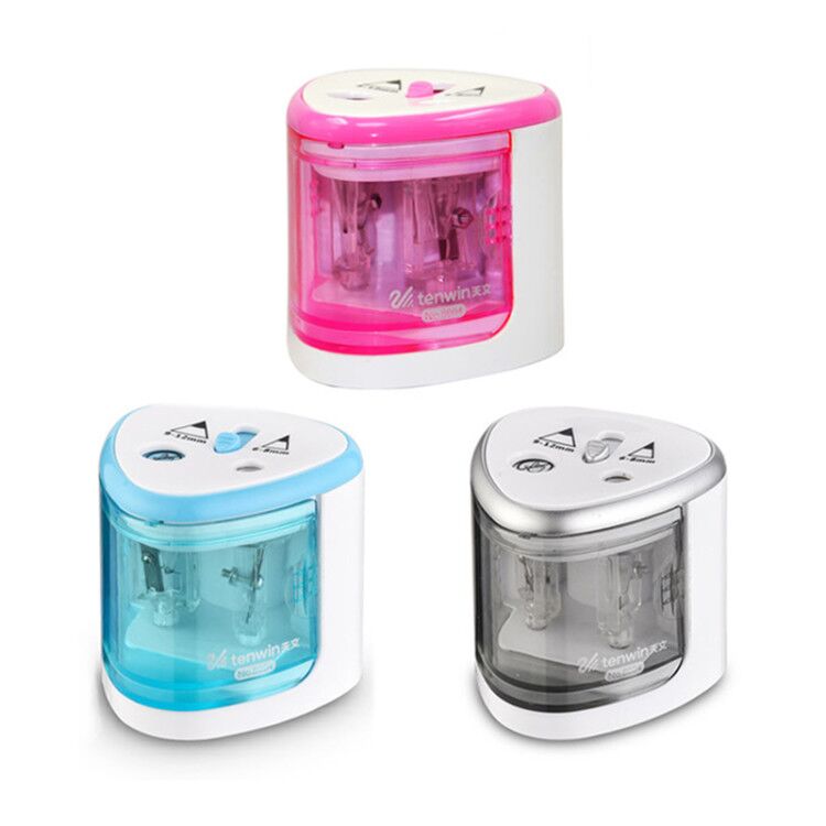 New Automatic pencil sharpener Two-hole Electric Switch Pencil Sharpener stationery Home Office School Supplies