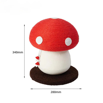 Red umbrella mushroom cat climbing frame sisal ground claw cat scratching board no debris falling vertical cat scratching column