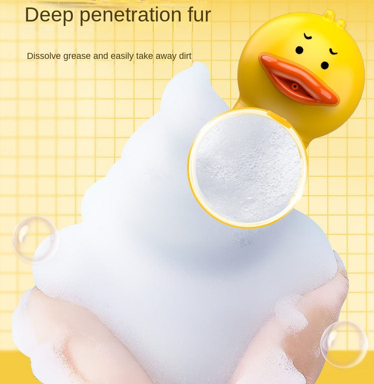 Pet Bubble Machine, Yellow Duck Bubble Maker, Dog Cat Bath Bubble Maker, One Click Bubble Maker for Bath Liquid