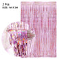 2Pcs 2M Foil Tinsel Fringe Curtains Backdrop Happy New Year Merry Christmas Decorations For Home Table Background