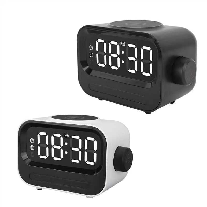 Alarm clock wireless charging Bluetooth speaker clock wireless charging voice controlled light