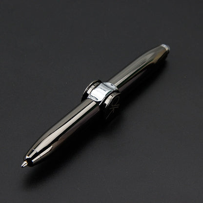 Multi functional rotating luminous flash decompression decompression fingertip rotating metal finger gyroscope ballpoint pen