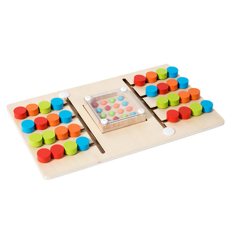 Children's four-color thinking maze walking ball fun tabletop game wooden early education puzzle toy