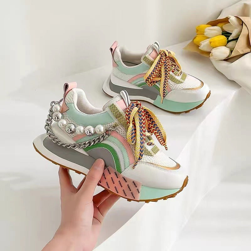 Women's Sneakers Retro Style Original Design Shoes Women Fashion Colorful Original Thick Sole Casual Sneakers For Lady