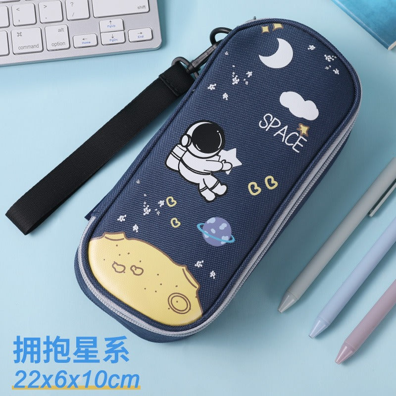 Pencil Case For Elementary School Students Pencil Case Large Capacity Children Simple Multifunctional Universe Star Stationery Box