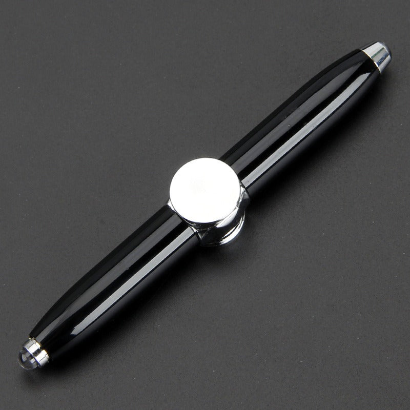 Multi functional rotating luminous flash decompression decompression fingertip rotating metal finger gyroscope ballpoint pen