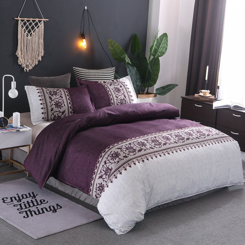 Printing Duvet Cover Sets Polyester Plain Printed Bedding Set Reactive Printing Duvet Cover With Pillowcases Bedding Set