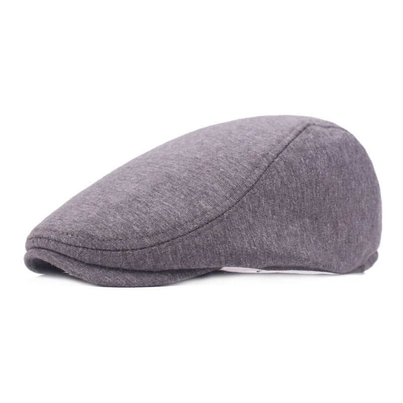 Woolen Duvet Hat Men's Solid Beret Casual Retro Forward Hat Spring Autumn Sun Visor Hat Women's Hat