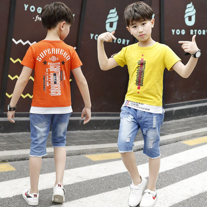 Teenage Boy Clothes Children Clothing Set Cotton Sweatshirt + Pants Two-Piece Casual Sequins Kids Clothes