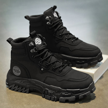 High top Martin boots for outdoor men anti slip wear-resistant thick soled versatile workwear trendy shoes