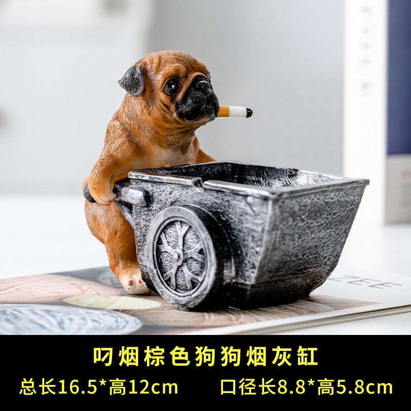 Puppy ashtray creative personality trend anti-fly ash home living room office anti-smoke resin ornaments