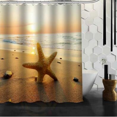 Waterproof Shower Curtain Bathroom Curtain Beach Spa  Shower Curtain