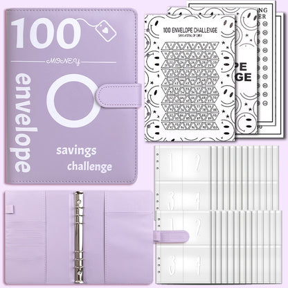 100 Envelope Challenge Binder Couple Save Money Challenge Envelope Sheet Pocket Book