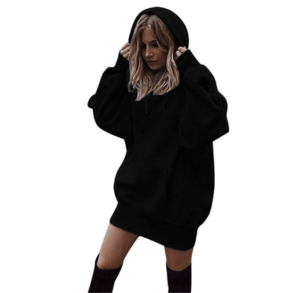 Feitong Winter Women Sweatshirt Hoodies Pullover Solid Girls Causal Long Sleeve Oversized Hoody Sweatshirt sudaderas mujer