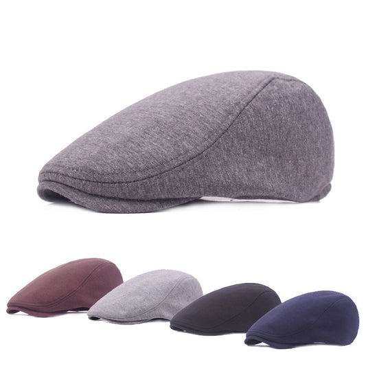 Woolen Duvet Hat Men's Solid Beret Casual Retro Forward Hat Spring Autumn Sun Visor Hat Women's Hat