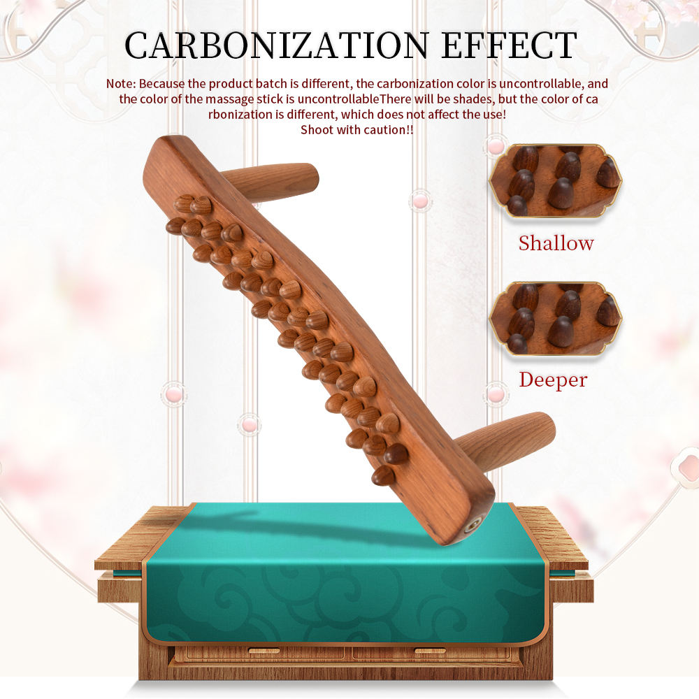 Handheld 34 Beads Home Massaging Device wood stick massage tool Body Massage Wooden Guasha Tool for Relaxation