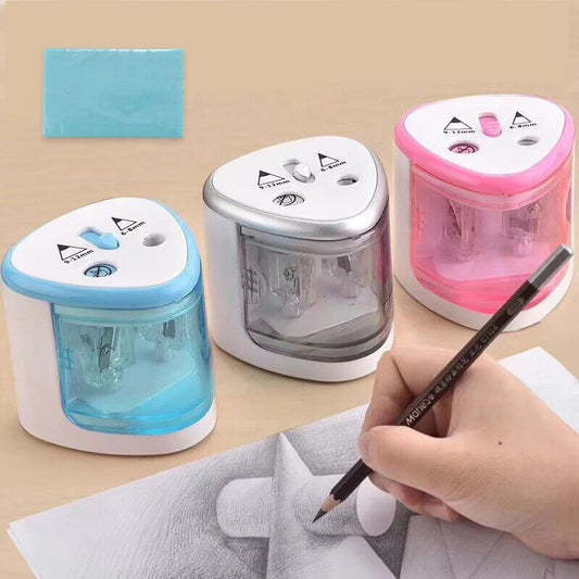 New Automatic pencil sharpener Two-hole Electric Switch Pencil Sharpener stationery Home Office School Supplies