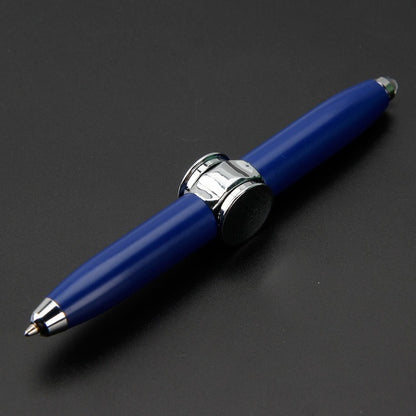 Multi functional rotating luminous flash decompression decompression fingertip rotating metal finger gyroscope ballpoint pen