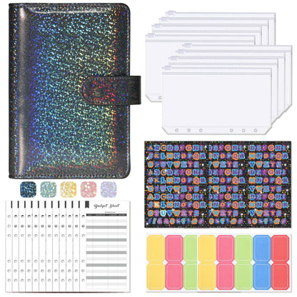 A6 Loose-Leaf Binder Budget Book Macaron Notebook Leather PU Loose-Leaf Book Cash Budget Handbook