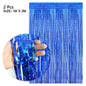 2Pcs 2M Foil Tinsel Fringe Curtains Backdrop Happy New Year Merry Christmas Decorations For Home Table Background