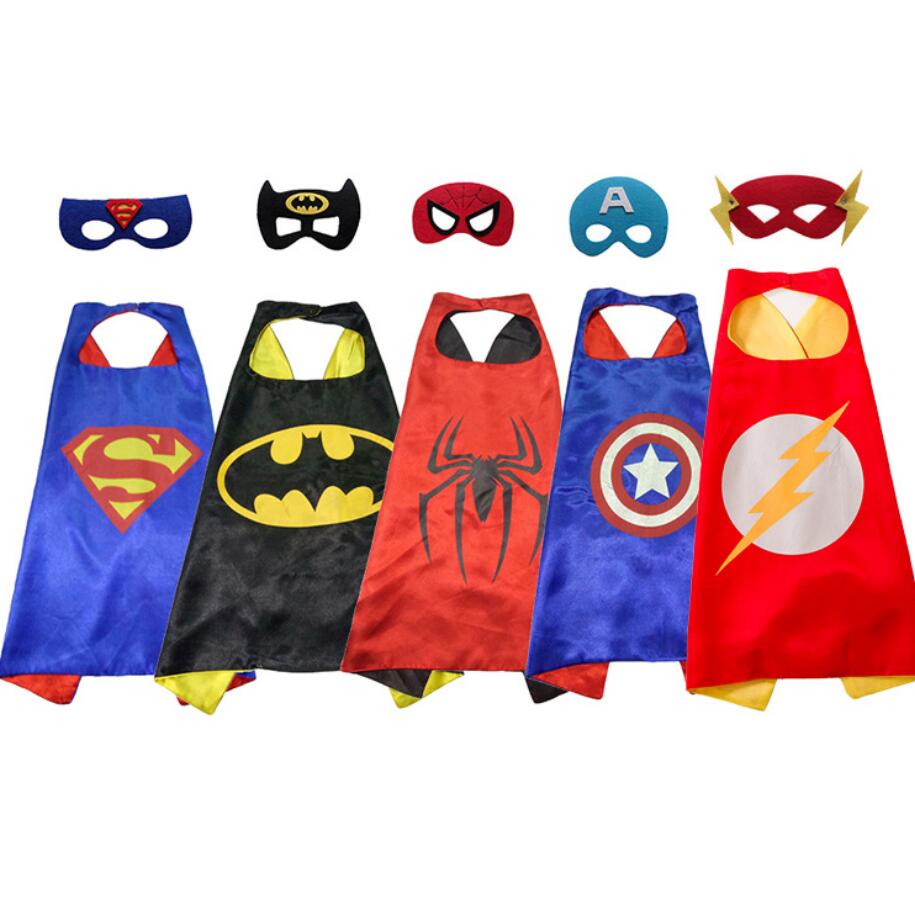 Superhero cape batman super Hero Costume for Children Halloween Party Costumes