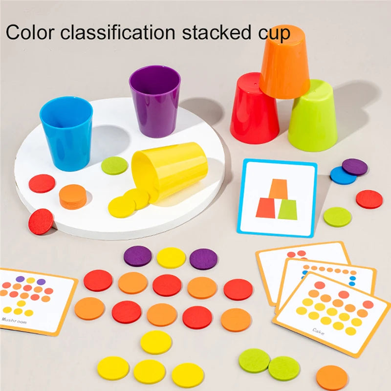 Montessori early education puzzle color classification cup concentration training teaching tool