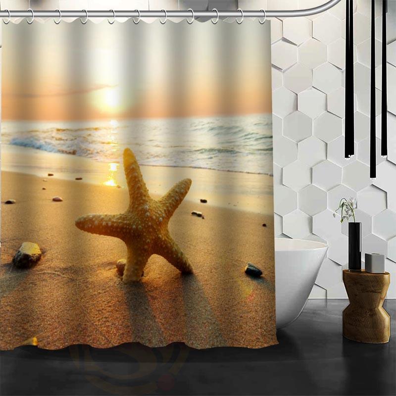 Waterproof Shower Curtain Bathroom Curtain Beach Spa  Shower Curtain