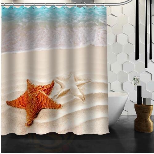 Waterproof Shower Curtain Bathroom Curtain Beach Spa  Shower Curtain