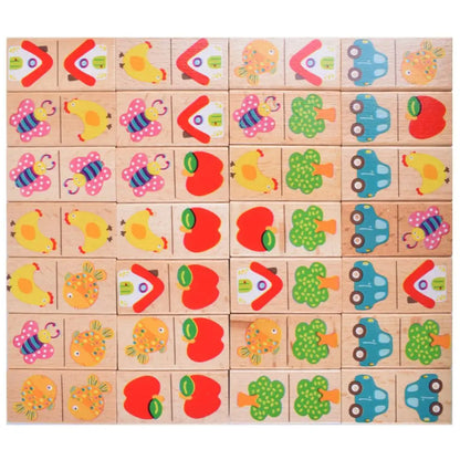 Garden Domino Puzzle Dragon Plate Beech Wood Building Blocks Children's Puzzle Early Education Toys for Boys and Girls