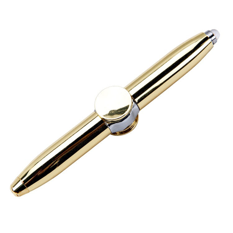 Multi functional rotating luminous flash decompression decompression fingertip rotating metal finger gyroscope ballpoint pen