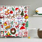 Christmas Waterproof Polyester Bathroom Shower Curtain Decor With Hooks