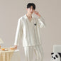 Pure cotton couple pajamas women's spring and autumn men's home suit set