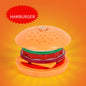 Baby wooden simulation burger, french fries, sandwich set, pillar pairing, food cutting, kitchen utensils, play with toys