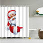 Christmas Waterproof Polyester Bathroom Shower Curtain Decor With Hooks