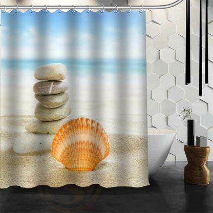 Waterproof Shower Curtain Bathroom Curtain Beach Spa  Shower Curtain