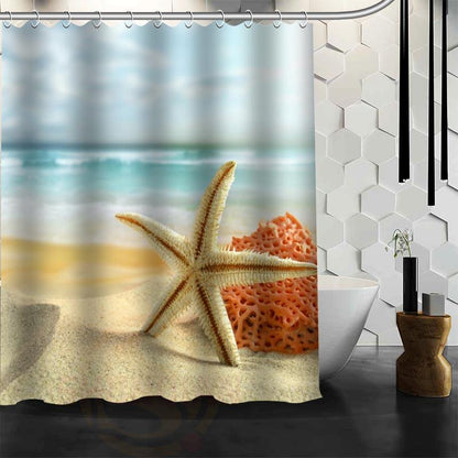 Waterproof Shower Curtain Bathroom Curtain Beach Spa  Shower Curtain