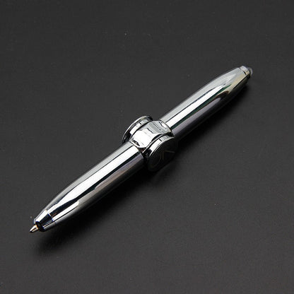 Multi functional rotating luminous flash decompression decompression fingertip rotating metal finger gyroscope ballpoint pen