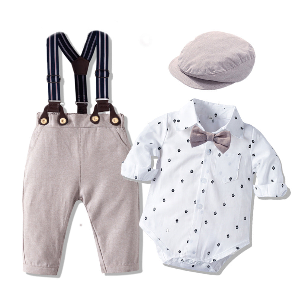 Autumn New Long-Sleeved Romper Suits Infant Clothing Baby Boy Fashion Gentleman Children's Clothing