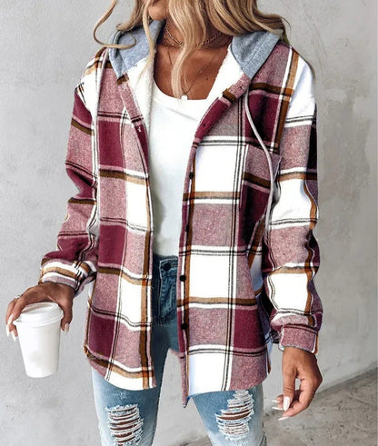 Women's large plaid style women's jacket plaid autumn and winter new style