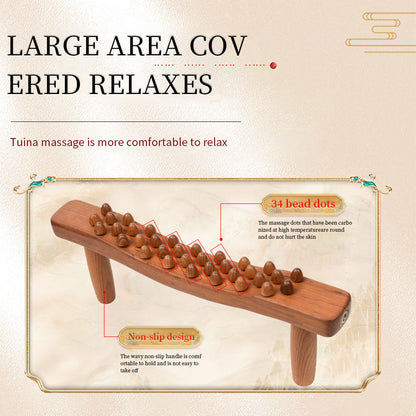 Handheld 34 Beads Home Massaging Device wood stick massage tool Body Massage Wooden Guasha Tool for Relaxation