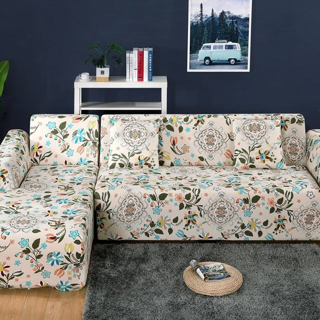 Flower Slipcover Sofa Cover Tightly All-inclusive Wrap single/double/three/four-Seat Sofa Cover Elasticity Sofa Cover 1pc