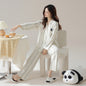 Pure cotton couple pajamas women's spring and autumn men's home suit set