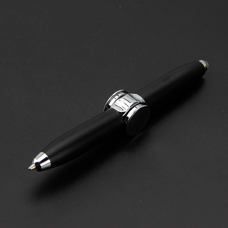 Multi functional rotating luminous flash decompression decompression fingertip rotating metal finger gyroscope ballpoint pen