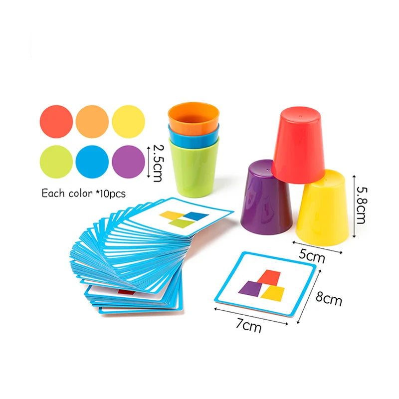 Montessori early education puzzle color classification cup concentration training teaching tool