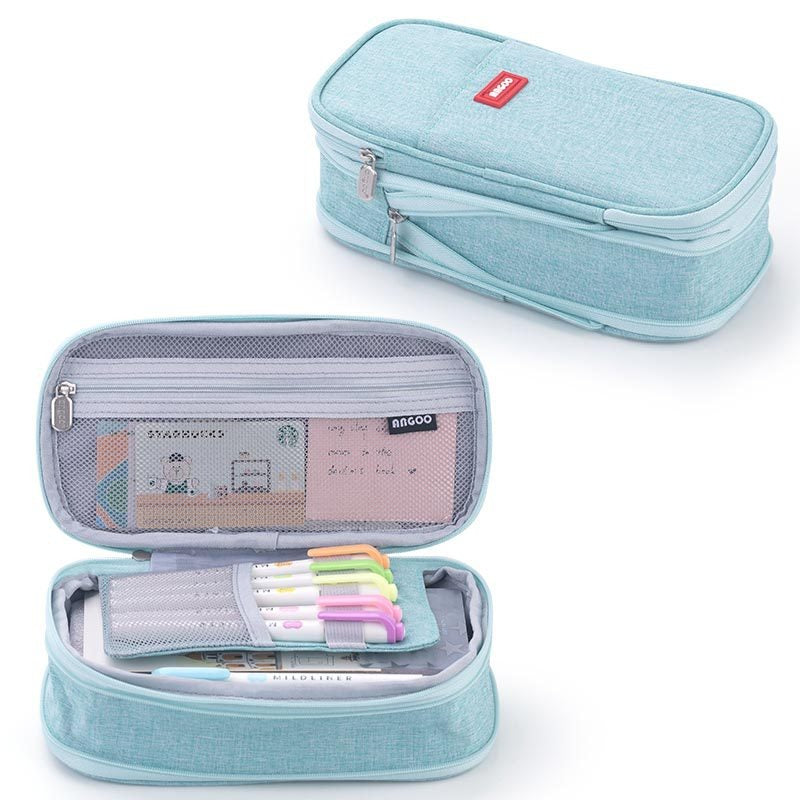 Macaron color block can transform into a large capacity upgraded pencil case stationery