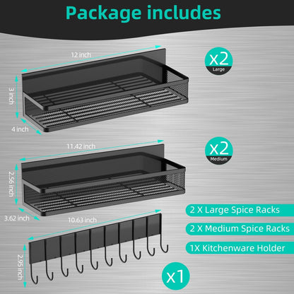 New Magnetic Shelf Moveable Magnetic Fridge Organizer  Rack Seasoning Organizer Spice Rack for Refrigerator