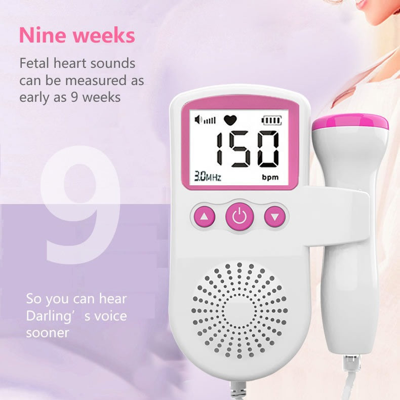 Fetal Heart Monitor Handheld Home Fetal Sound Monitor for Detecting Baby Fetal Movement and Heart Rate Auscultatory Device