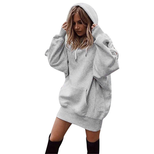 Feitong Winter Women Sweatshirt Hoodies Pullover Solid Girls Causal Long Sleeve Oversized Hoody Sweatshirt sudaderas mujer