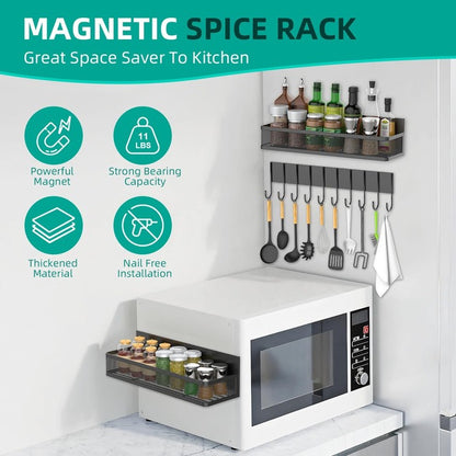 New Magnetic Shelf Moveable Magnetic Fridge Organizer  Rack Seasoning Organizer Spice Rack for Refrigerator