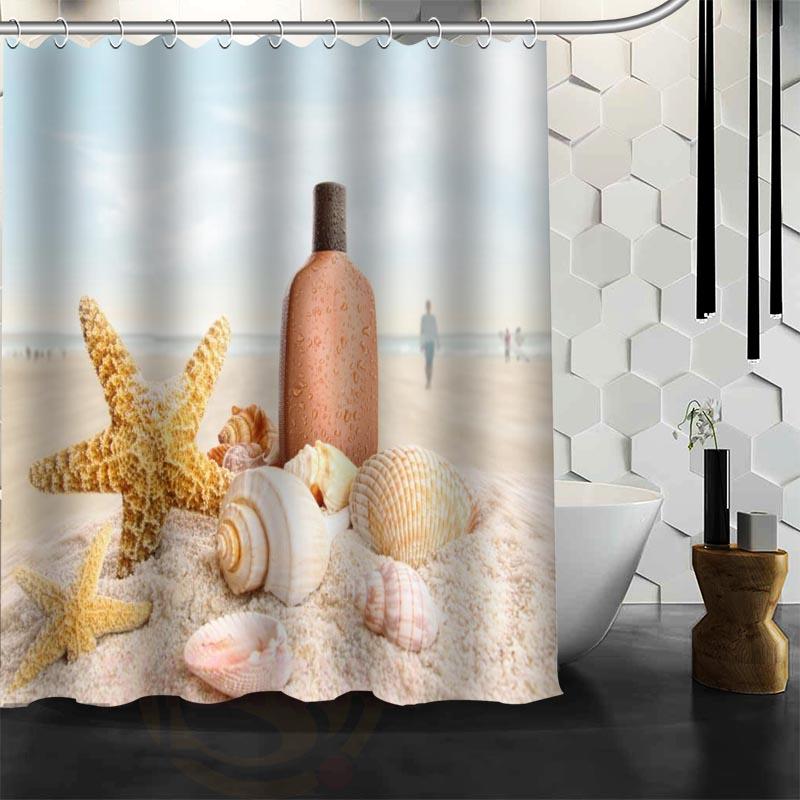 Waterproof Shower Curtain Bathroom Curtain Beach Spa  Shower Curtain